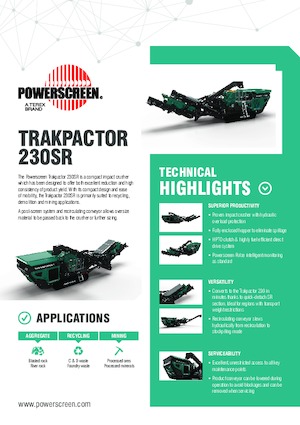 Postrojenja za reciklažu ruševina Powerscreen Trakpactor 230SR