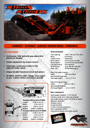 Postrojenja za reciklažu ruševina Rockster R1100S 