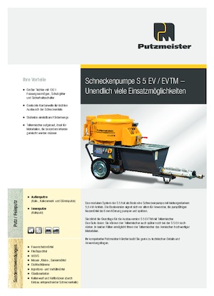 Pumpe za vijčane transportere Putzmeister S 5 EVTM