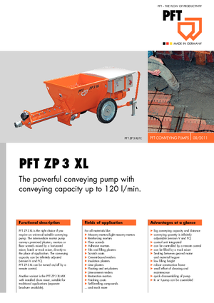 Pumpe za vijčane transportere PFT ZP 3 XL V