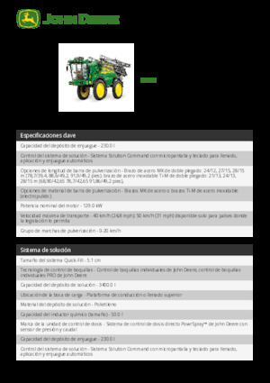 Samohodne poljske prskalice John Deere 332M