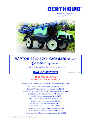 Samohodne poljske prskalice Berthoud RAPTOR 5240