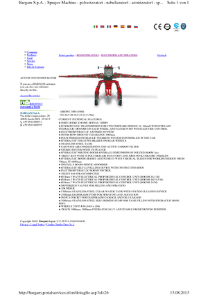 Samohodne poljske prskalice Bargam Airone 2000