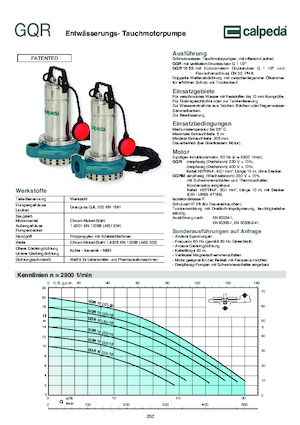 Kanalizacijske pumpe Calpeda GQR 10-16
