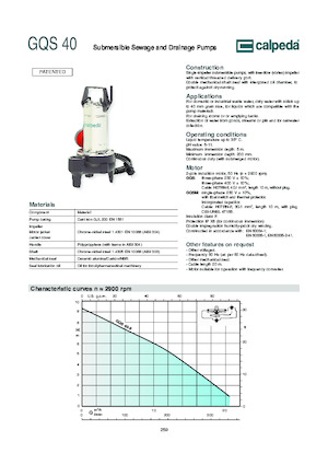 Kanalizacijske pumpe Calpeda GQS 40-9