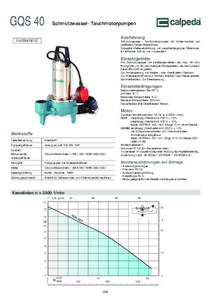 Kanalizacijske pumpe Calpeda GQV 50-8