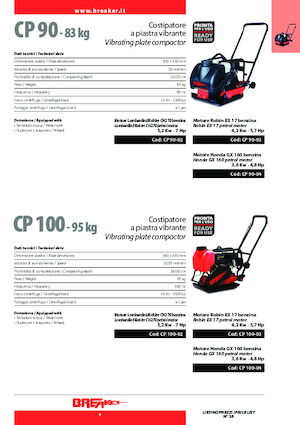 Jednosmjerni vibracioni nabijači ploča Breaker CP 100-02