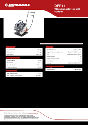 Jednosmjerni vibracioni nabijači ploča Dynapac DFP11