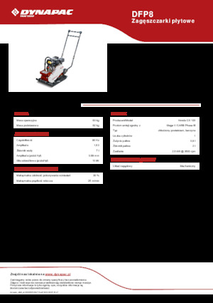 Jednosmjerni vibracioni nabijači ploča Dynapac DFP8