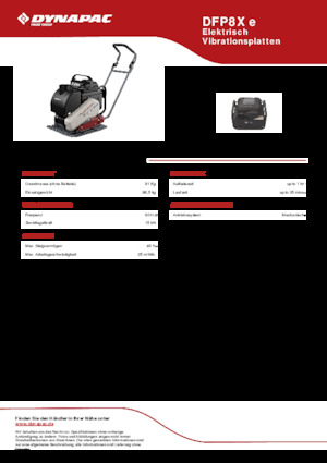 Jednosmjerni vibracioni nabijači ploča Dynapac DFP8X e