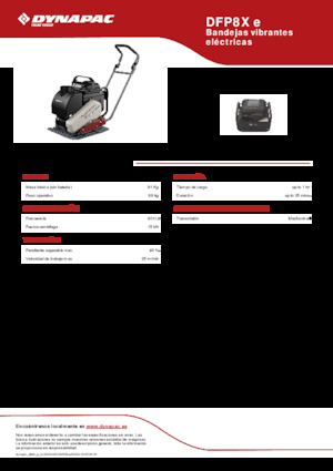 Jednosmjerni vibracioni nabijači ploča Dynapac DFP8X e