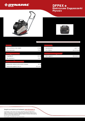 Jednosmjerni vibracioni nabijači ploča Dynapac DFP8X e