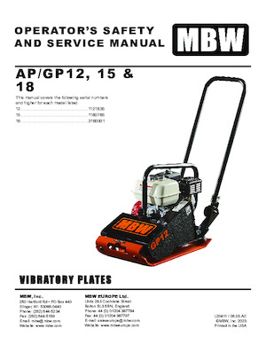 Jednosmjerni vibracioni nabijači ploča M-B-W GP 18