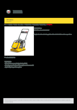 Jednosmjerni vibracioni nabijači ploča Wacker Neuson WP1540Aw