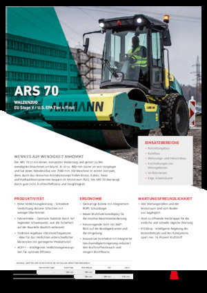 Valjci s jednim bubnjem Ammann ARS 70 PD