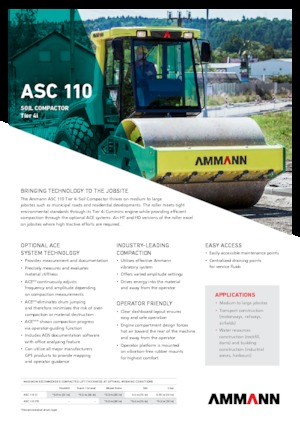 Valjci s jednim bubnjem Ammann ASC 110 D