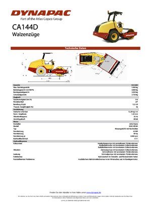 Valjci s jednim bubnjem Dynapac CA 144 D