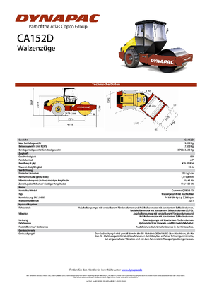 Valjci s jednim bubnjem Dynapac CA 152 D