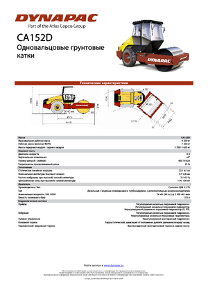 Valjci s jednim bubnjem Dynapac CA 152 D