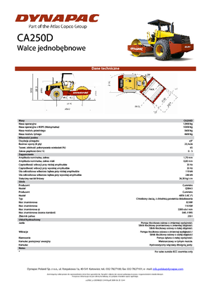 Valjci s jednim bubnjem Dynapac CA 250 D