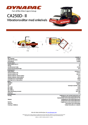 Valjci s jednim bubnjem Dynapac CA 250 D-II