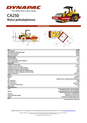 Valjci s jednim bubnjem Dynapac CA 250
