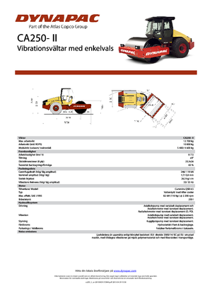 Valjci s jednim bubnjem Dynapac CA 250-II