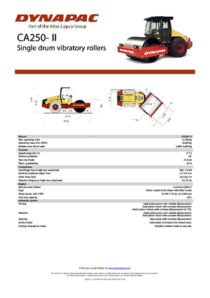 Valjci s jednim bubnjem Dynapac CA 250-II