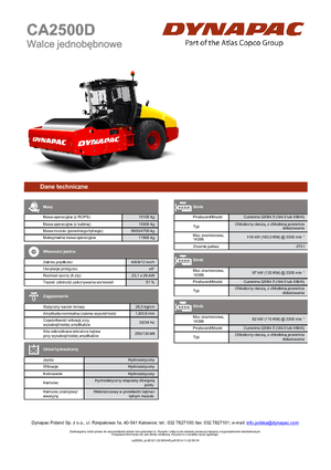 Valjci s jednim bubnjem Dynapac CA 2500 D