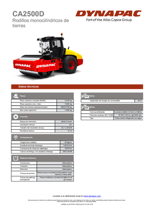Valjci s jednim bubnjem Dynapac CA 2500 D