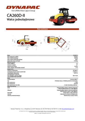 Valjci s jednim bubnjem Dynapac CA 260 D-II