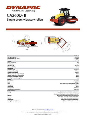 Valjci s jednim bubnjem Dynapac CA 260 D-II