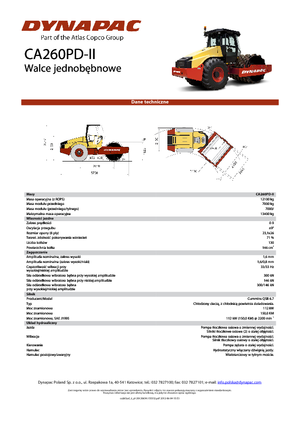 Valjci s jednim bubnjem Dynapac CA 260 PD-II