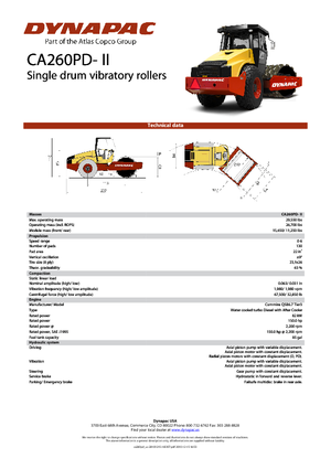 Valjci s jednim bubnjem Dynapac CA 260 PD-II