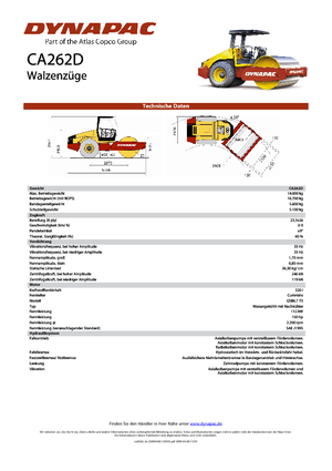 Valjci s jednim bubnjem Dynapac CA 262 D