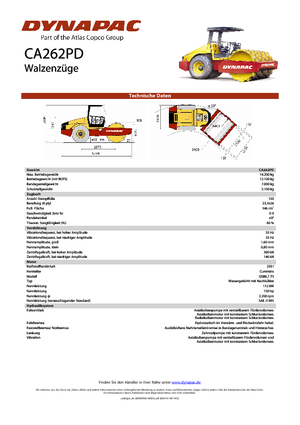 Valjci s jednim bubnjem Dynapac CA 262 PD