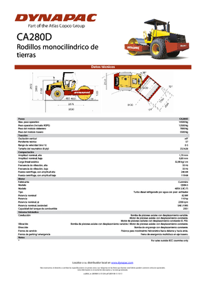Valjci s jednim bubnjem Dynapac CA 280 D