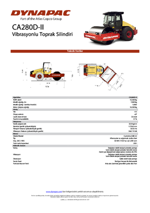 Valjci s jednim bubnjem Dynapac CA 280 D-II