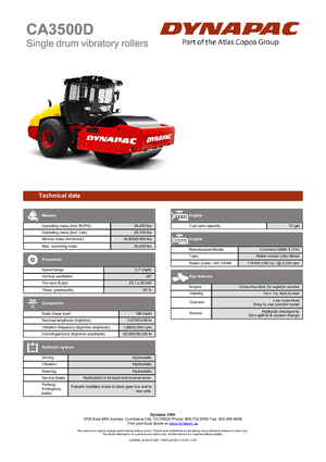 Valjci s jednim bubnjem Dynapac CA 3500 D