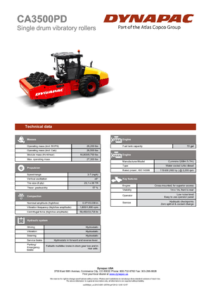 Valjci s jednim bubnjem Dynapac CA 3500 PD