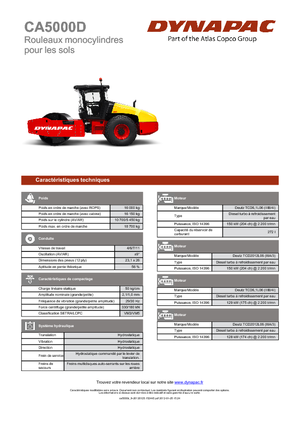 Valjci s jednim bubnjem Dynapac CA 5000 D