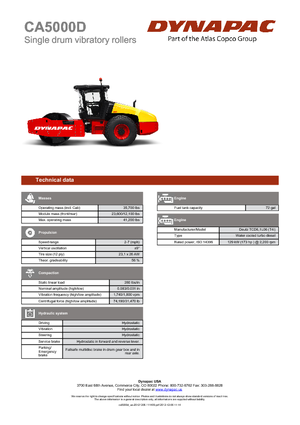 Valjci s jednim bubnjem Dynapac CA 5000 D