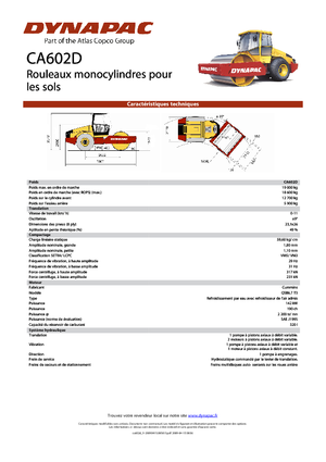 Valjci s jednim bubnjem Dynapac CA 602 D