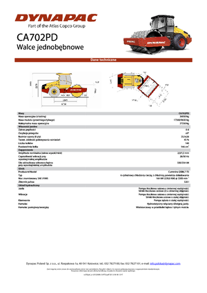 Valjci s jednim bubnjem Dynapac CA 702 PD