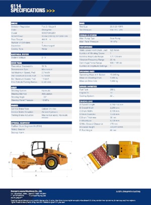 Valjci s jednim bubnjem Liugong 6114 