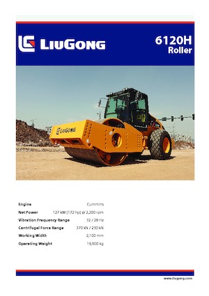 Valjci s jednim bubnjem Liugong 6120H