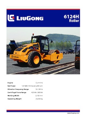 Valjci s jednim bubnjem Liugong 6124H 