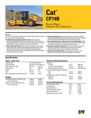 Valjci s jednim bubnjem Caterpillar CP74B