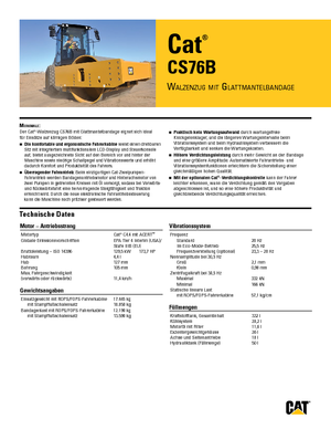 Valjci s jednim bubnjem Caterpillar CS76B