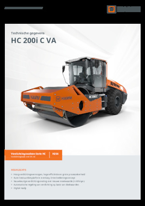 Valjci s jednim bubnjem Hamm HC 200i C VA